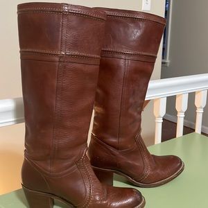 FRYE Jane stitched leather knee-high heeled boots